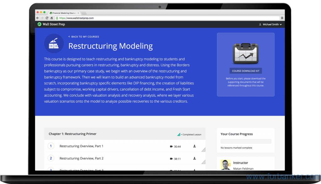 Restructuring Modeling(Wall Street Prep) 内容介绍
